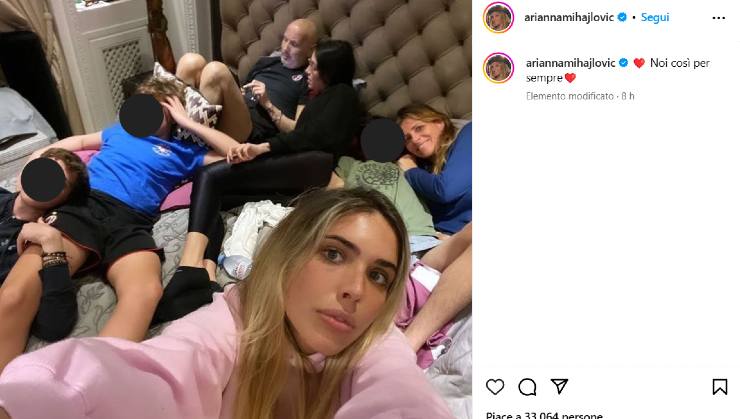Arianna, Sinisa Mihajlovic e la famiglia