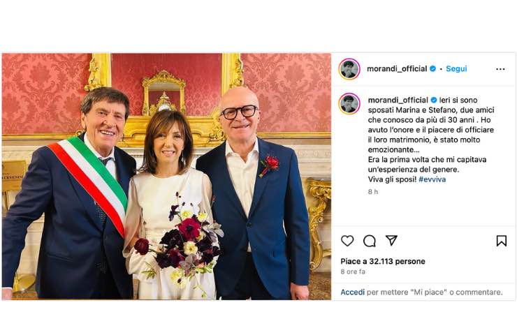 Post Instagram di Gianni Morandi