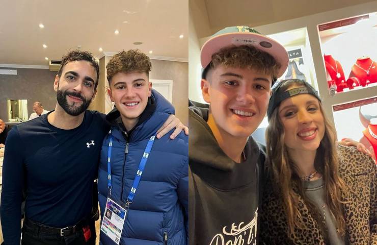 José Sebastiani con Marco Mengoni e Angelina Mango. José Sebastiani con Marco Mengoni e Angelina Mango.