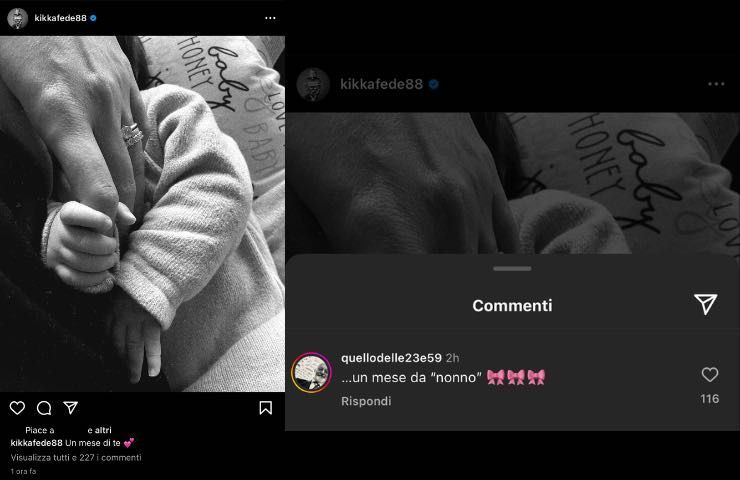 Post instagram Federica Pellegrini e commento nonno