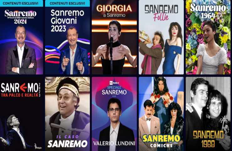 Sezione Sanremo su RaiPlay