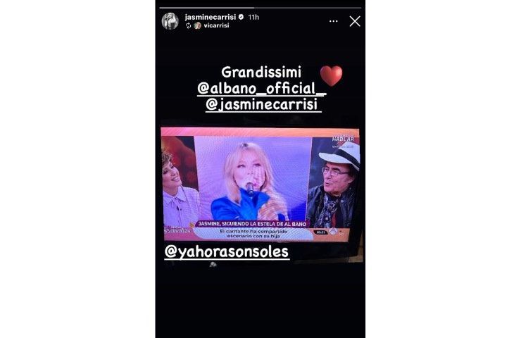 Storia Instagram Jasmine Carrisi e al bano 