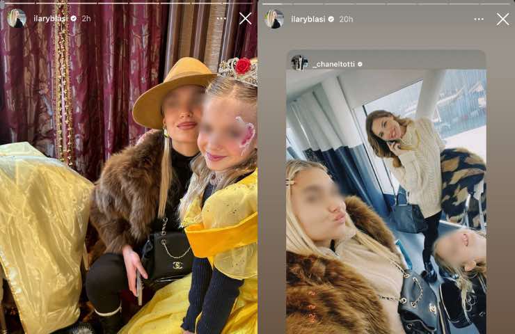 Ilary Blasi con le figlie a Parigi
