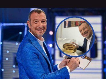 Amadeus, la merenda ad Affari Tuoi la fa così: FOTO