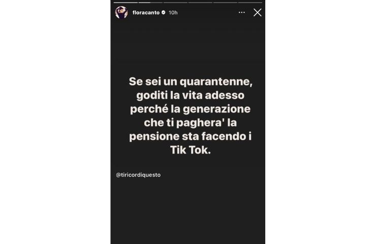 Flora Canto storia IG polemica 