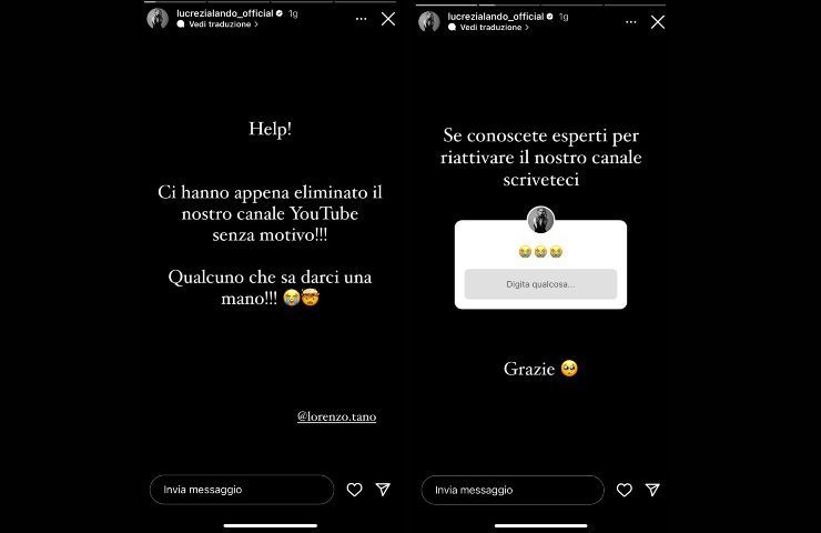 Storie Instagram condivise da Lucrezia Lando.