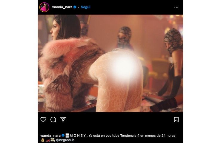 Wanda Nara post IG nuova canzone