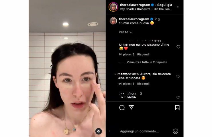 Aurora Ramazzotti reel IG makeup 
