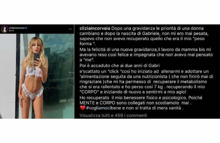 Clizia Incorvaia post IG gravidanza