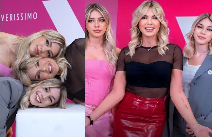 Matilde Brandi con le figlie Aurora e Sofia.