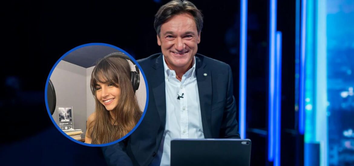 Fabio Caressa. Nel cerchio: la figlia Matilde.