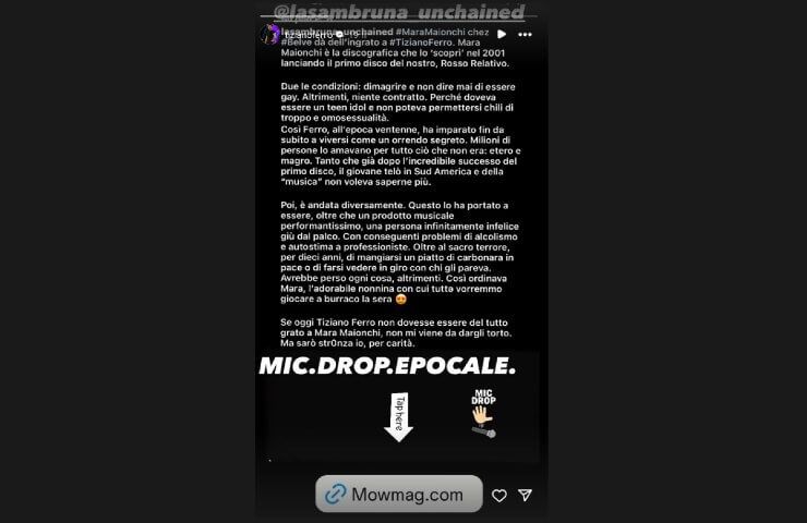 Storia IG di Tiziano Ferro.