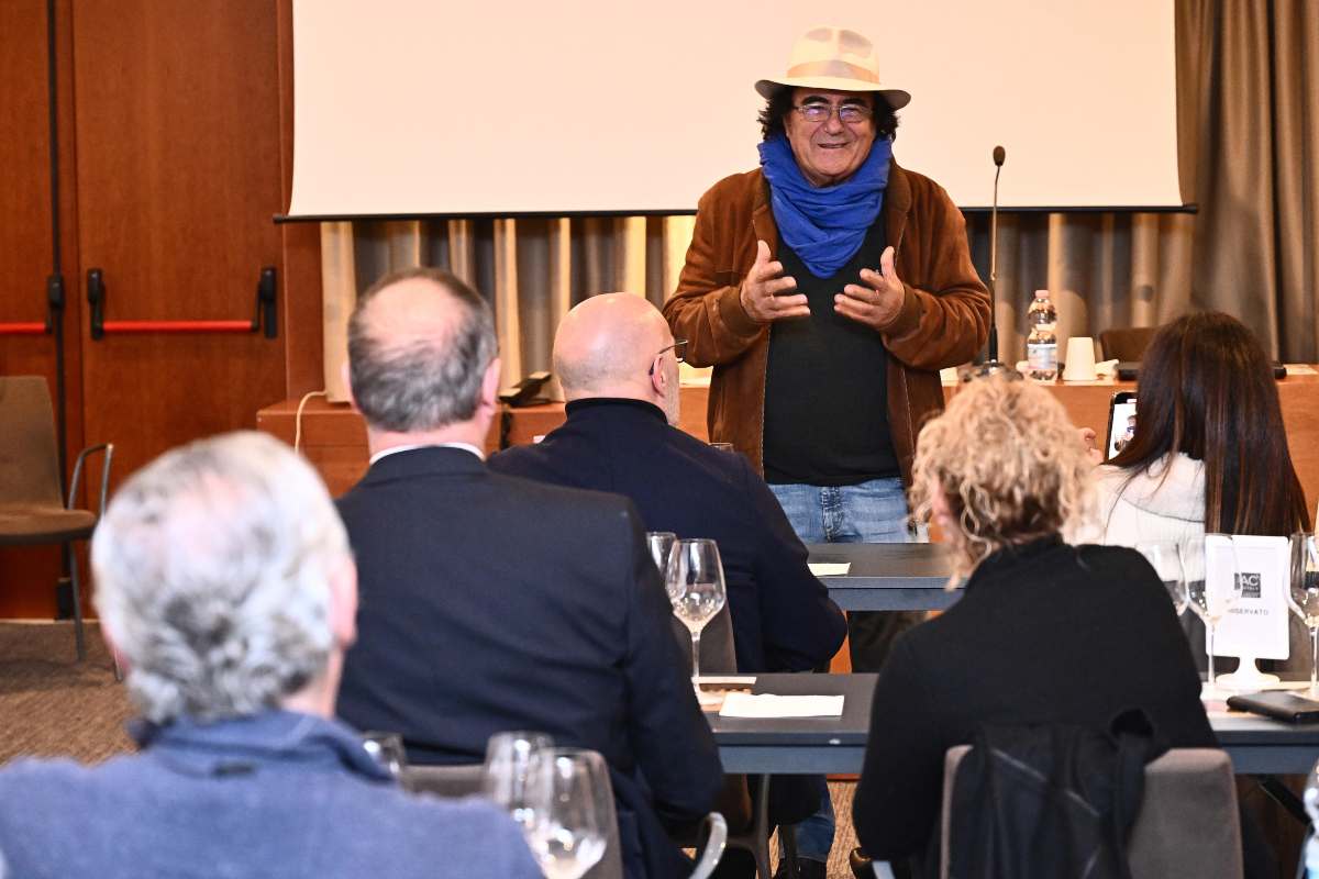 Albano alla presentazione dei suoi vini