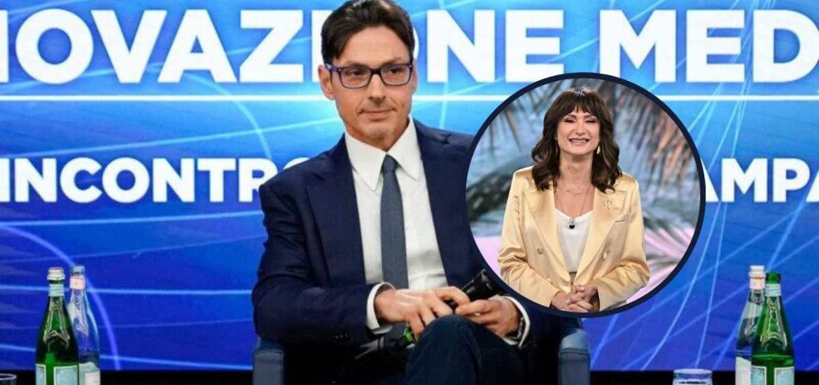 Pier Silvio Berlusconi. Nel cerchio: Vladimir Luxuria all'Isola dei Famosi.