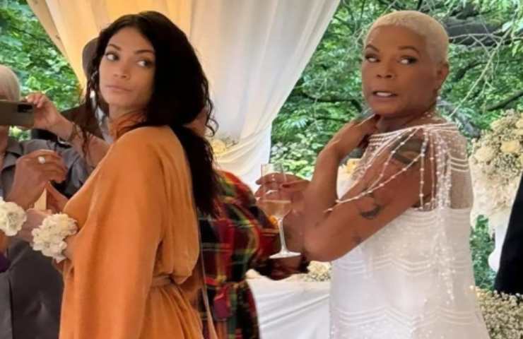 Elodie al matrimonio della mamma