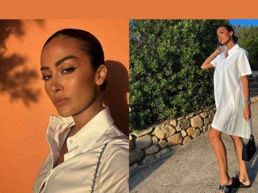 Giorgia Palmas raggiante (e super trendy) alla golden hour: il look da copiare