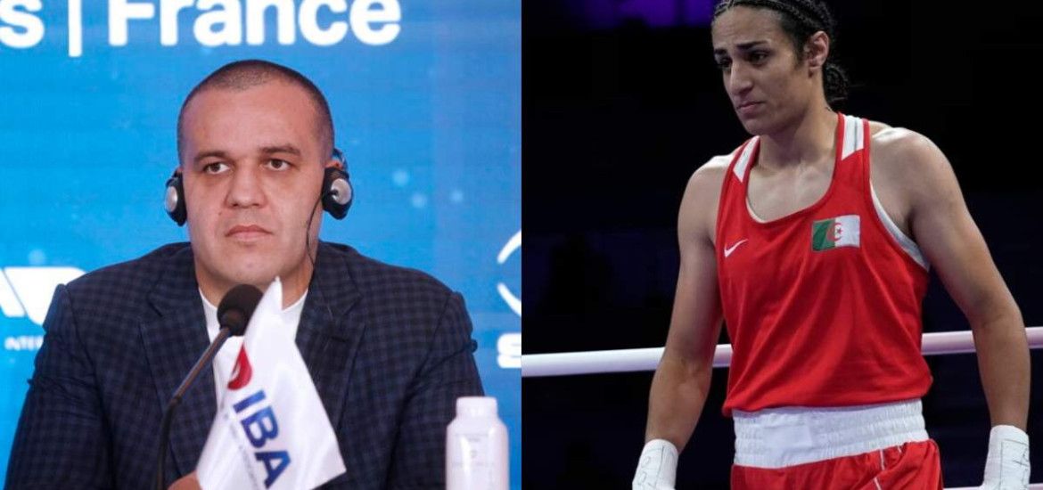 Il Presidente dell'IBA Kremlev e Imane Khelif.